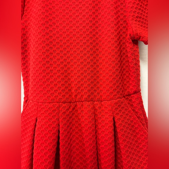Draper James Red Heart Print Fit & Flare Mini Dress Pockets Medium - Picture 7 of 9